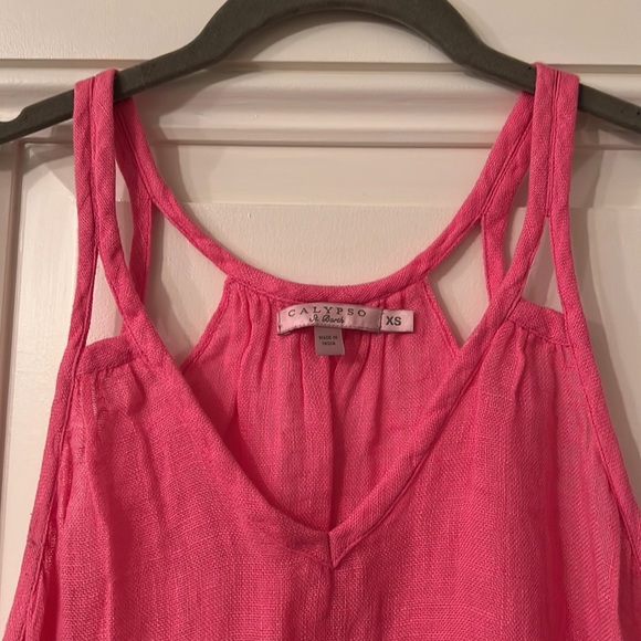 Calypso XS pink linen tank - Picture 2 of 7